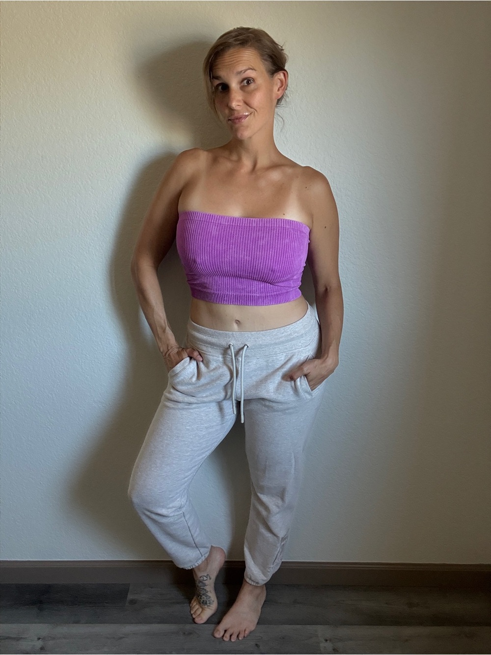 Calvin Klein Jogger Pants Oatmeal Athleisure Embroidered Logo Medium Sleep